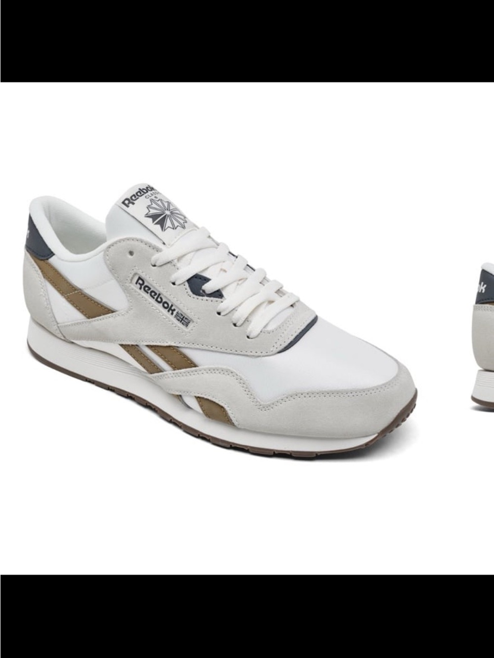 NWB Reebok men’s classic nylon casual sneakers chalk brown beige size 12